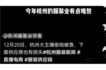 爆料！带货一姐薇娅凉了，纺服市场连锁反应，中小企业处境或将更加困难